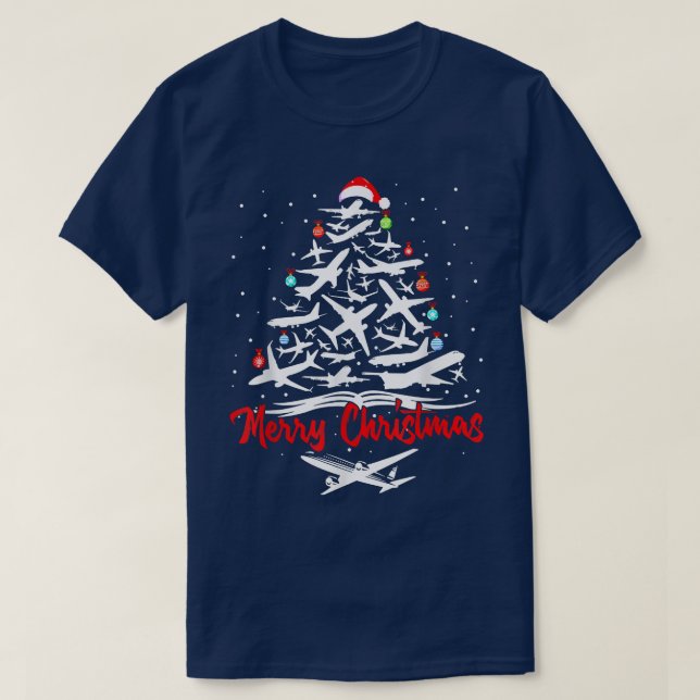 T-shirt Arbre de Noël de l'avion (Design devant)