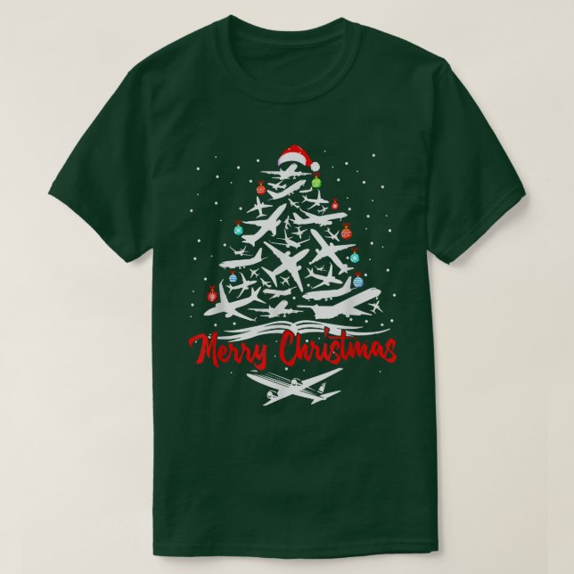 T-shirt Arbre de Noël de l'avion (Design devant)