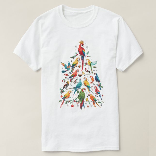 T-shirt Arbre de Noël de perroquet (Design devant)