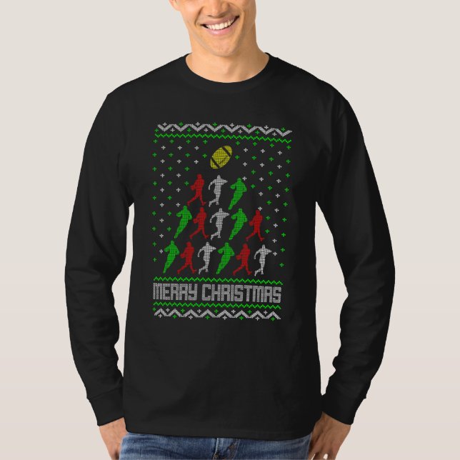 T-shirt Arbre de Noël de rugby à XV (Devant)