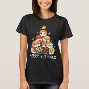 T-shirt Arbre de Noël de sushi mignon rapide pour les homm