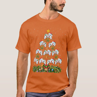 T-shirt Arbre de Noël déco jeu vidéo drôle jeu gaming X