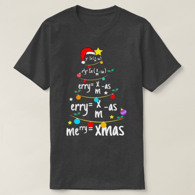 T-shirt Arbre de Noël des équations Math Science Nerd Teac (Design devant)