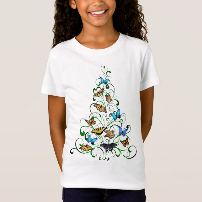 T-Shirt Arbre de Noël des filles Tee - shirts (Devant)