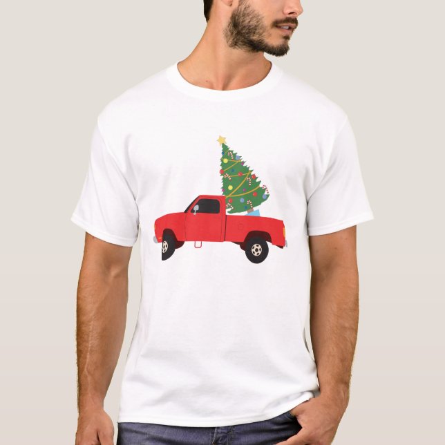 T-shirt Arbre de Noël du camion de ramassage (Devant)