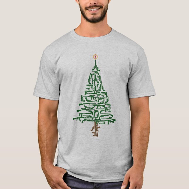 T-shirt Arbre de Noël du chasseur du deuxième amendement (Devant)