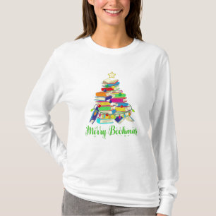 T-shirt Arbre de Noël du livre, Noël de l'amant du livre