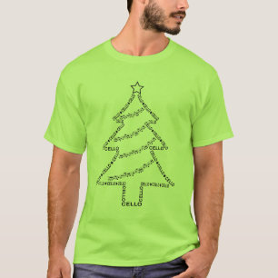 T-shirt Arbre de Noël du texte de cello