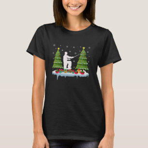 T-shirt Arbre de Noël Éclairage Pêcheur Hommes Femmes Noël