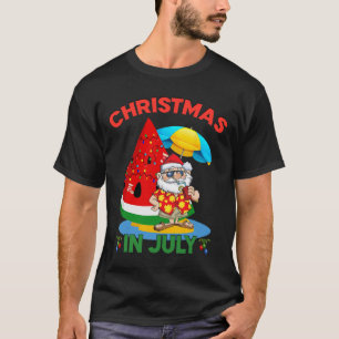 T-shirt Arbre de Noël en pastèque Noël en juillet Eté