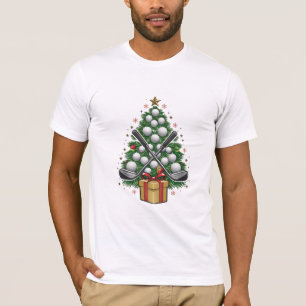 T-shirt Arbre de Noël Équipement de Golf Noël Golf