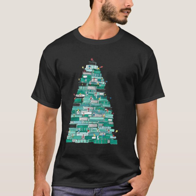 T-shirt Arbre De Noël Et Lumières À Paillettes (Devant)
