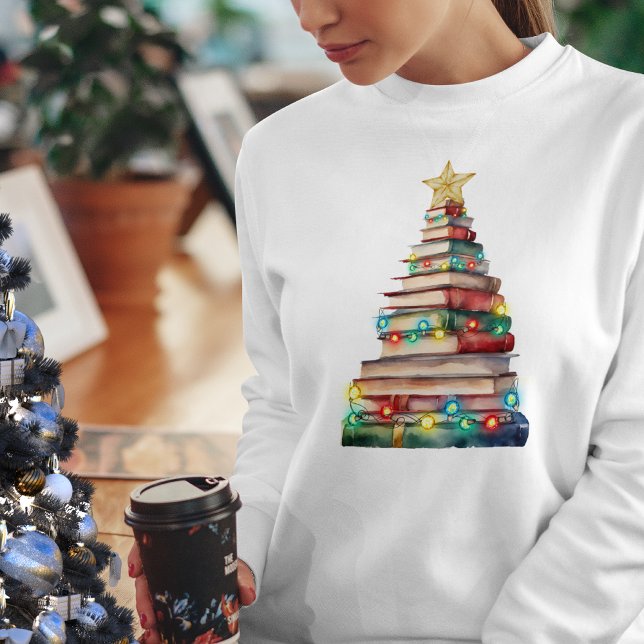 T-shirt Arbre de Noël Fait de livres Enseignants Amateurs  (Créateur téléchargé)