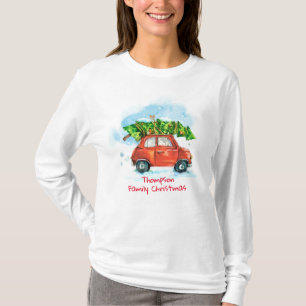 T-shirt Arbre de Noël familial de vacances personnalisable