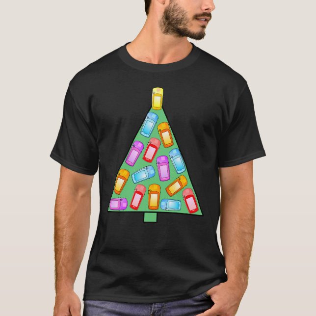 T-shirt Arbre de Noël GPS Geocaching (Devant)