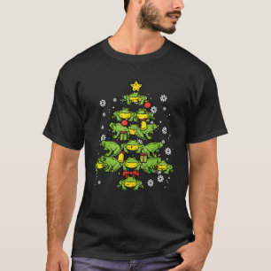 T-shirt Arbre de Noël Grenouilles Animal Noël Femmes Homme