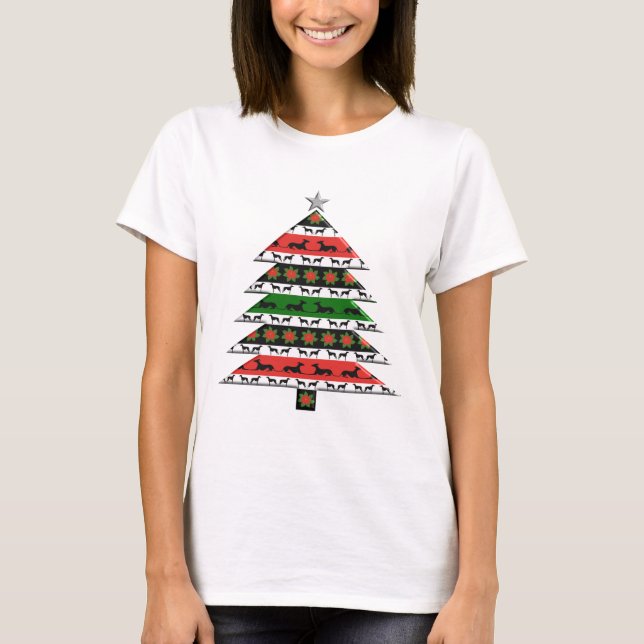 T-shirt Arbre de Noël Greyhound (Devant)
