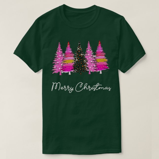 T-shirt Arbre de Noël Joyeux Pins de Noël Bleu (Design devant)