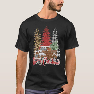 T-shirt Arbre de Noël Joyeux Pins de Noël Bleu