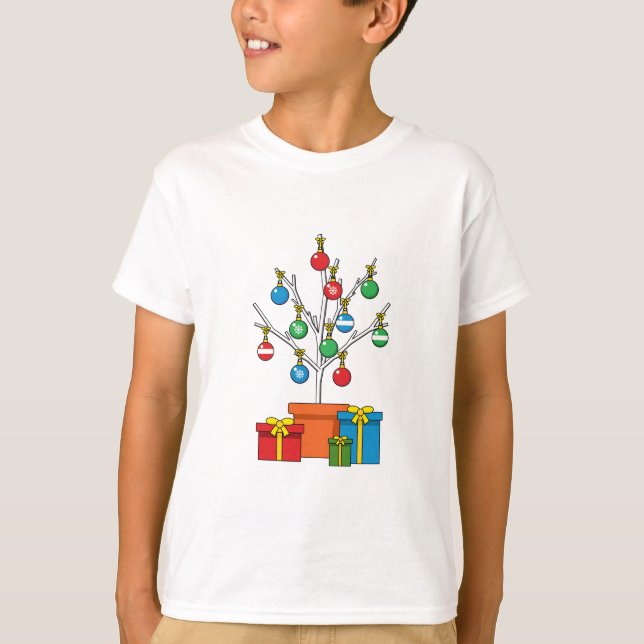T-shirt Arbre de Noël minimal avec présentation (Devant)