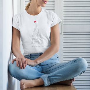 T-shirt Arbre de Noël minimal   Red Star Clean Simple