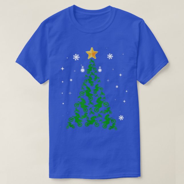 T-shirt Arbre de Noël Motocross Pour Les Amateurs De Motoc (Design devant)