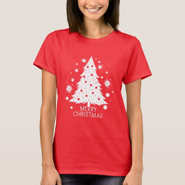 T-shirt arbre de Noël neigeux (Devant)