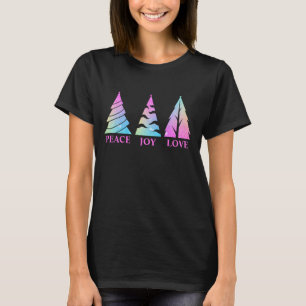 T-shirt Arbre de Noël Paix Joie Amour Texte Personnalisabl