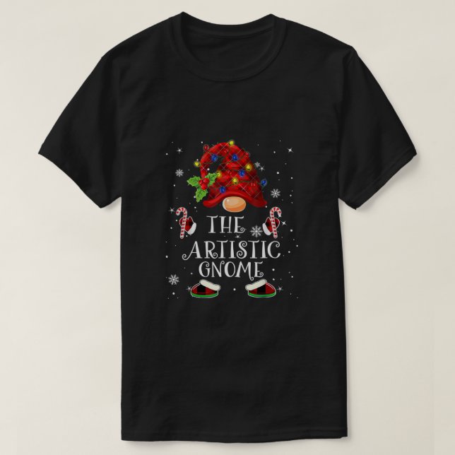T-shirt Arbre de Noël Plaid Arbre de Buffalo Artistique Lu (Design devant)