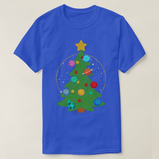 T-shirt Arbre de Noël Planètes Système solaire 1 (Design devant)