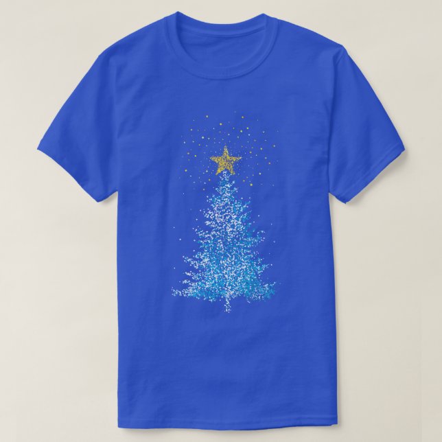 T-shirt Arbre de Noël Poinsettia Stars (Design devant)