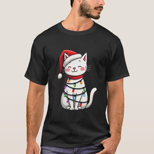 T-shirt Arbre de Noël pour chat Noël (5) (Devant)
