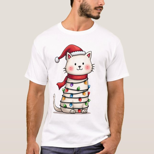 T-shirt Arbre de Noël pour chat Noël (6) (Devant)