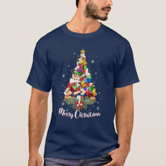 T-shirt Arbre De Noël Pour Hommes Femmes Aimant Lecture Li