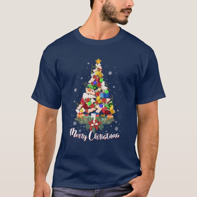 T-shirt Arbre De Noël Pour Hommes Femmes Aimant Lecture Li (Devant)