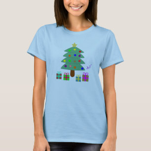 T-shirt Arbre de Noël & Présents Manches longues Burgandy