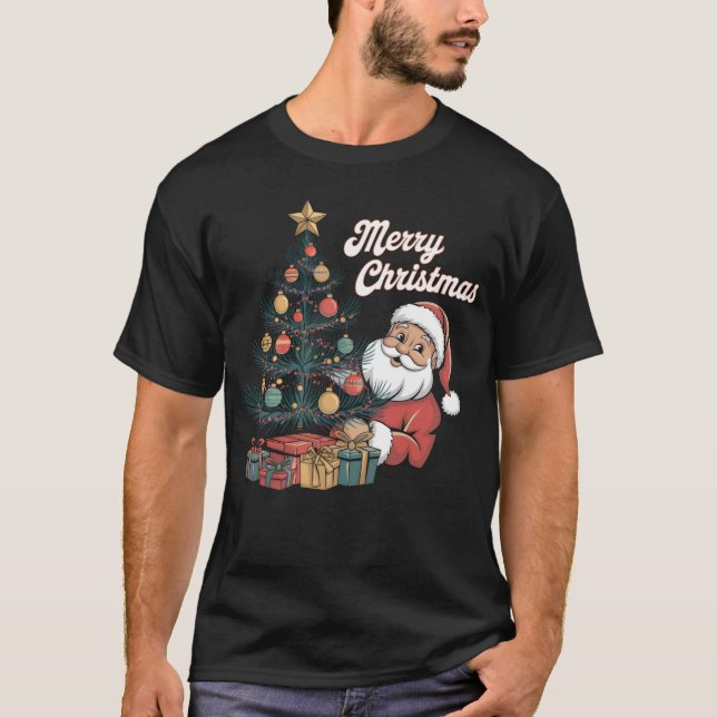 T-shirt Arbre de Noël rétro (Devant)