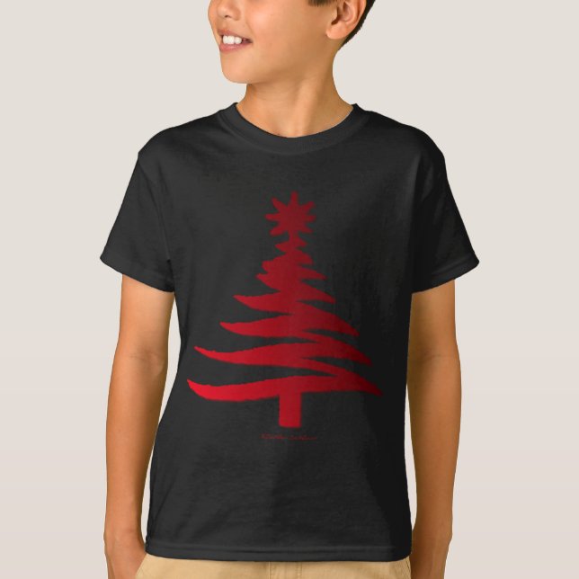 T-shirt Arbre de Noël Rouge (Devant)