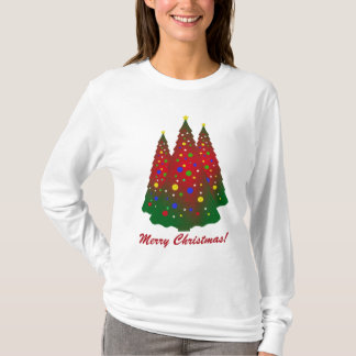 T-shirt Arbre de Noël rouge et vert