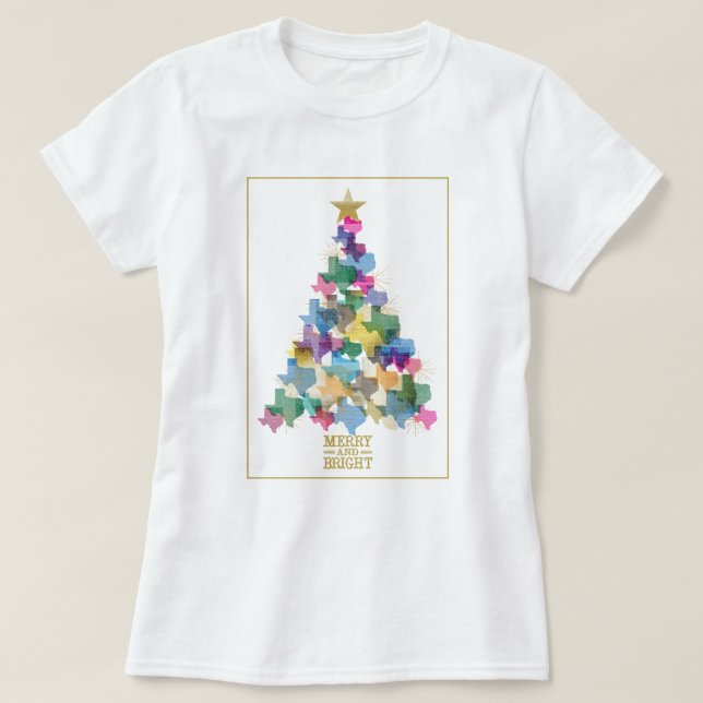T-shirt Arbre de Noël rustique du Texas (Design devant)