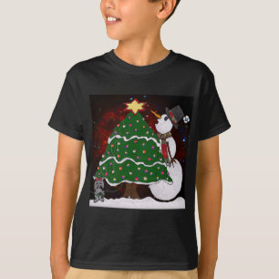 T-shirt Arbre de Noël Snowman Surprise Art Imprimer