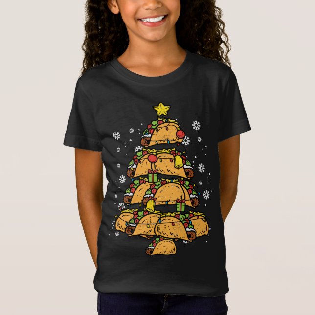 T-Shirt Arbre de Noël Taco Pajamas PJ's Nourriture mexicai (Devant)