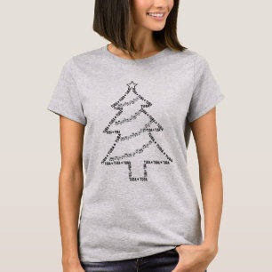 T-shirt Arbre de Noël Tuba Text