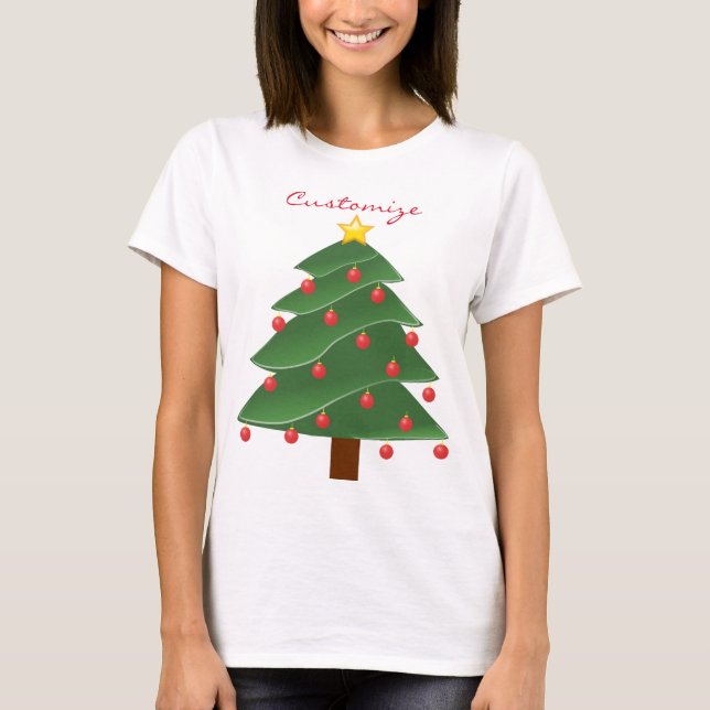 T-shirt arbre de Noël vert Thunder_Cove (Devant)