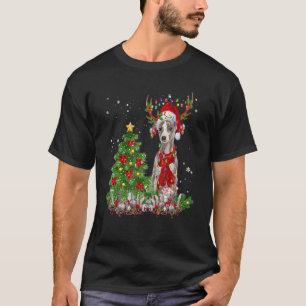 T-shirt Arbre de Noël Whippet Reindeer Décor léger X