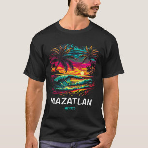 T-shirt Arbre de palmier souvenir de vacances Mazatlan
