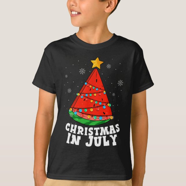 T-shirt Arbre de pastèque de vacances d'été de Noël en jui (Devant)