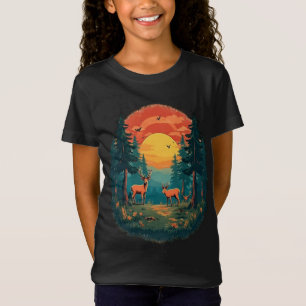 T-Shirt Arbre de plein air Nature Lover Faune Retro Forest