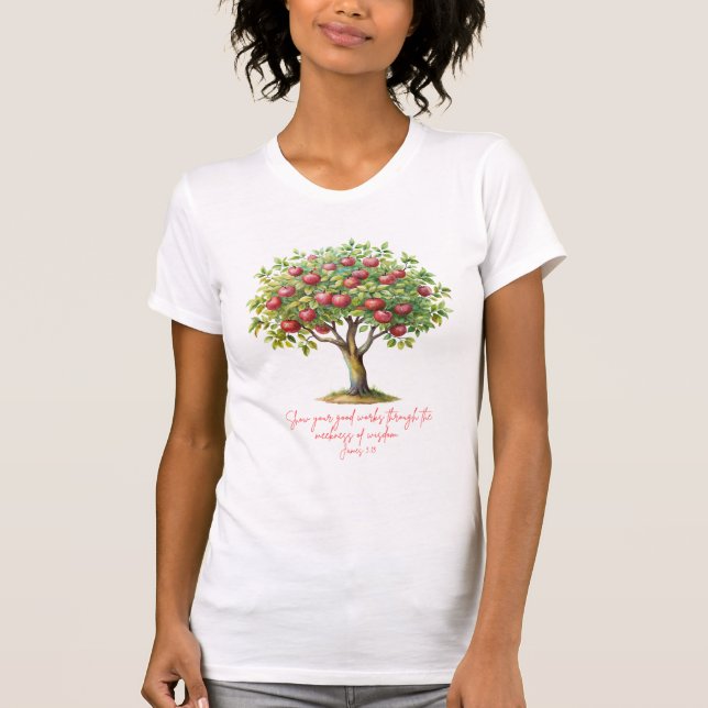 T-shirt Arbre de pommier Jacques 3:13 verset (Devant)