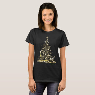 T-shirt Arbre de scintillement de Joyeux Noël d'or